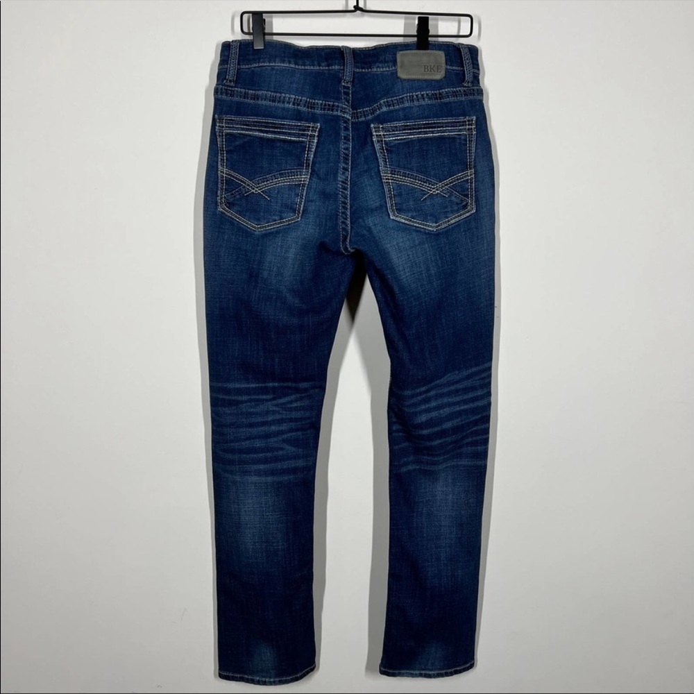 Mens BKE Jake Straight Leg Blue Jeans Buckle Dark Wash